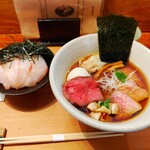 Homemade Ramen 麦苗 - 実家の魚飯 & 特上 醤油