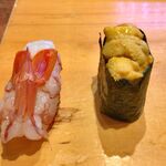 江戸前すし百萬石 - 大赤海老・うに