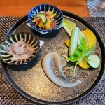 152832007 - "大地と海の恵みの逸品" 本日の前菜３種盛り合わせ