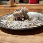 焼き鳥 とりら - 白肝ズリはつ淡雪塩