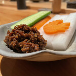 焼き鳥 とりら - 野菜スティック鳥そぼろ味噌