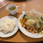 南海飯店 - かたい焼ソバ＋ライス