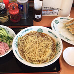 日高屋 - 黒酢冷やし中華 餃子セット ¥760- (2021/06/07)