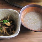 塚原の里 - 鳥皮酢・そばがゆ