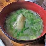 味の杜 和み家 - お味噌汁にはお揚げや筍や菜っ葉