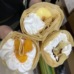 ハッピークレープ - 料理写真:みかんクリーム、バナナチョコクリーム、クリーム&カスタード