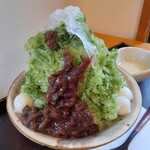 叶 匠壽庵 - 抹茶小豆(練乳付き)　1100円税込