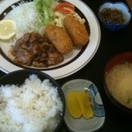 ハーク - 焼肉＆コロッケ定食。手作りコロッケうまし