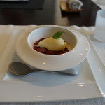 緑山　松田家 - イチヂクの赤ワイン煮　シロップとゼリー寄せ　バニラアイスクリーム添え