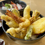 みのり家 - 天丼/800円(味噌汁付)