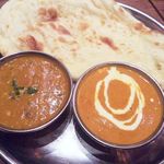 インド料理 チュリヤカナック - カナックランチ（豆のカレー＆海老カレー、ナン）