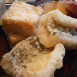 土家 - 24年10月　前菜　カマス天ぷら、帆立真薯