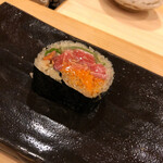 鮨 たかはし - トロうにたく巻き