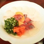 花海 - 平目の薄造りとわらさの造り