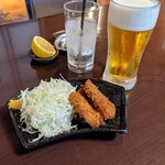 Tonkatsu Masachan - タレヒレかつ二枚と生ビールのセット