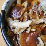 そば処 平石亭 - 「天然きのこ入りそば(温)数量限定」左側から撮影です(10/14UP)