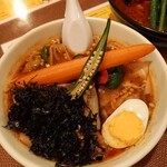 メディスンマン - スープカレーヌードル(HOT3) 1040円
       +岩海苔 120円