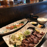 Japanese Dining 真 - 牛タン塩焼きランチ １６８０円  大海老フライ単品４２０円