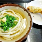 手打うどん えびす - 冷やかけうどん(小)と鶏天