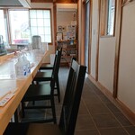 乙蕎麦 - アクリル板と手指の消毒液