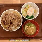 すき家 - 牛丼（並盛） ¥350 ＋ ポテトサラダセット ¥210