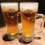 天ぷら と 海鮮 個室居酒屋 天場 - 生ビール　