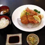 小ヒレカツ・海老フライ盛合わせ定食