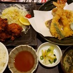 うお坐 - 魚河岸定食(天ぷら&唐揚げ)