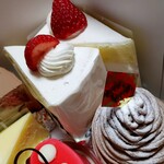 パティスリーノエル - ショートケーキ　３５０円　+　モンブラン　３６０円