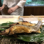 赤坂 菊乃井 - 昼懐石１３３１０円。鮎塩焼き。こちらの鮎が一番好きです（╹◡╹）（╹◡╹）。いつも尻尾からいただいています（笑）