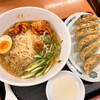 Hidaka ya - 冷麺バジル餃子セット(850円)