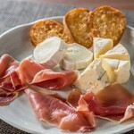 Assortment of 3 types Prosciutto and 3 types of cheese