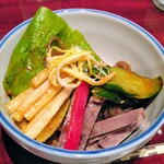 叙々苑 - メロン２種類・リンゴの千切り等が入っています