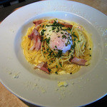 田舎カフェ オーチャード - 温卵のカルボナーラ