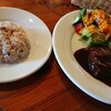 ダンデライオン - ハンバーグランチ (￥1100)。
蝦夷鹿肉にも変更できるのでそちらにしました。