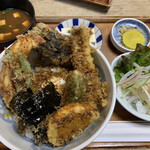 Tempura Tempei - 穴子天丼＋揚げ玉