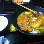 手打ちうどん 稲葉家 - かつカレーうどん ライス
