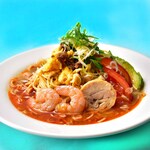 本格的香港料理と火鍋担々麺の店 クーロン - 【夏季限定】冷たいスープの海老鶏玉酸辣湯麺