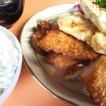 大吉食堂 - かぼちゃ天×2・チキンカツ×6・サバフライ×2