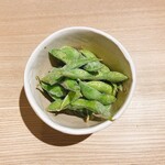 Warm dashi edamame