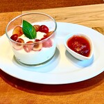 seasonal fruit panna cotta