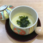 兄弟寿し - あおさと梅干しの茶碗蒸し