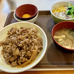 すき家 - 牛丼(中盛)ランチセット 600円