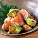 Chicken and avocado with wasabi soy sauce