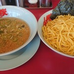 ラーメン山岡家 - 醤油つけ麺(大盛)・味付け玉子