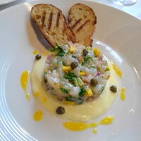 ラ・ターブル・オ・ジャポン - ホタテ貝とイマハ菜園の野菜のタルタル、新じゃがいものソース