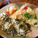 庵 - ≪2012年10月14日撮影≫えびと揚げ餅のぶっかけうどん（１.５玉）　７８０円