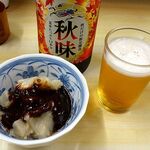 Jiyuuken - 「大ビール」（大瓶ビール、630円）と「スジ」（330円）