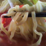 ヴォーノ - トマトラーメン￥700の中太アスパラ麺（H24.9.26撮影）