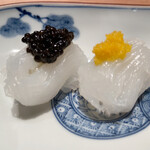 奈良屋町 青 - キャビアと唐墨が程の良い塩分を与えます